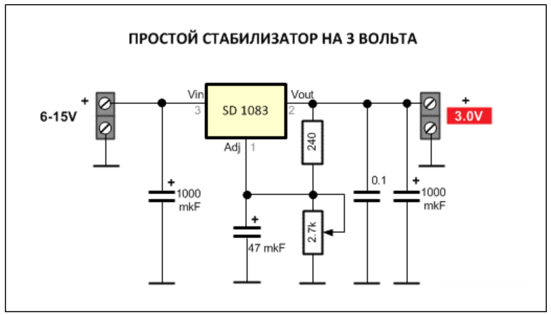 Стабилизатор на 3 вольта