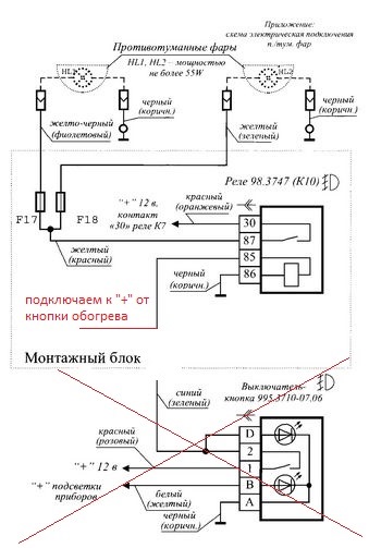 Распиновка кнопки птф приора