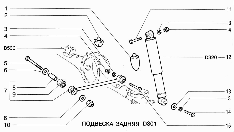 Болт крепления заднего амортизатора 2123