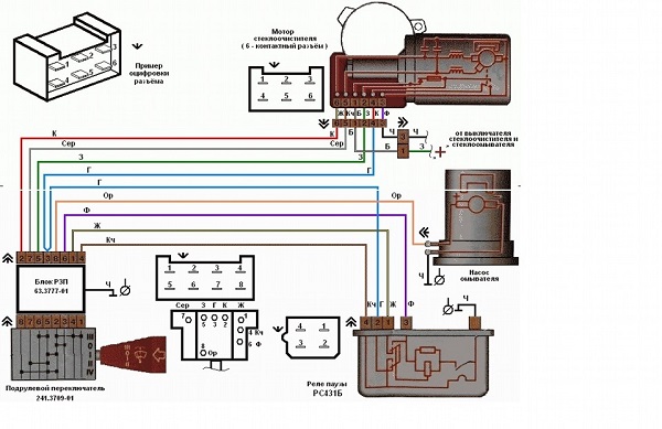 Схема переключателя дворников газель
