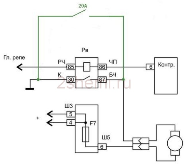 Электросхема включения вентилятора охлаждения ваз 2115 инжектор